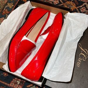 Bright Red Patent Leather Loafers